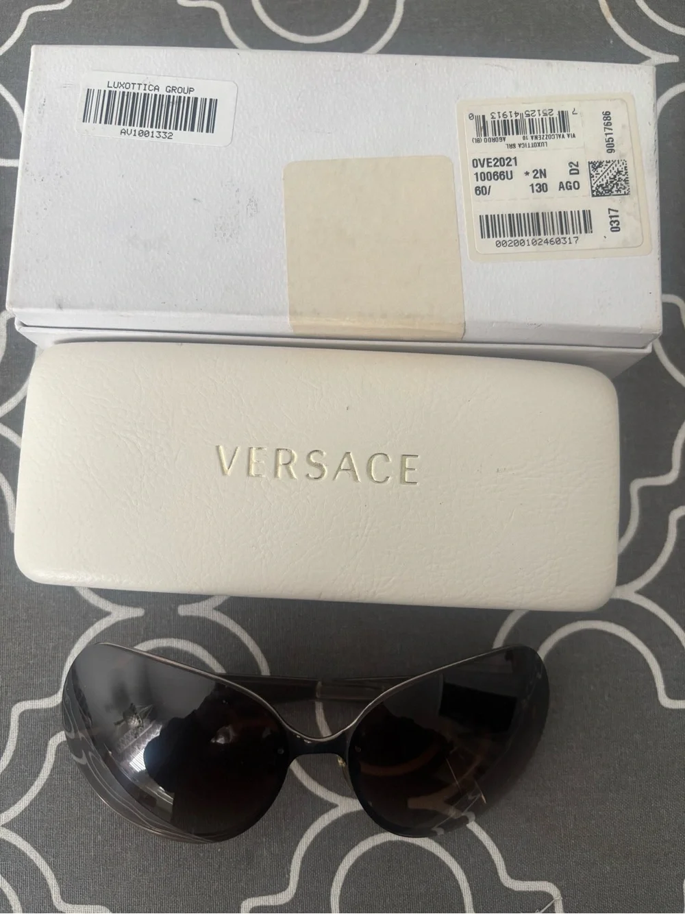 Versace Women's Brown Gradient Oversized Sunglasses with Light Brown Temples